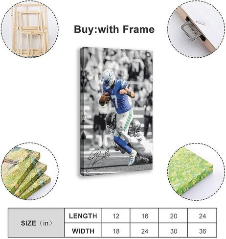 QUNAN Sports Poster Sports Poster Lamar Jackson Canvas Poster Unframe:12x18inch(30x45cm) in Saudi Arabia