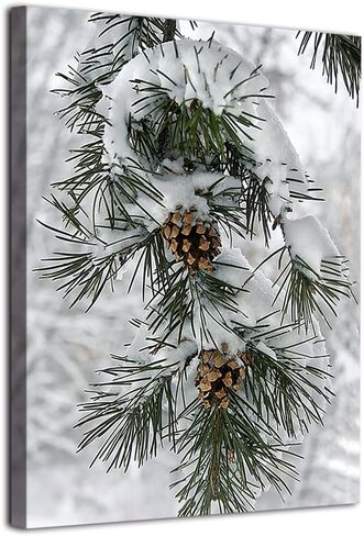 Snowman Wall Art Christmas Picture Winter Scene Snowman Canvas Prints Stretched and Framed for Wall Decor 12x16inch (Without LED Lightded) in Saudi Arabia