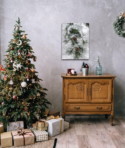 Snowman Wall Art Christmas Picture Winter Scene Snowman Canvas Prints Stretched and Framed for Wall Decor 12x16inch (Without LED Lightded) in Saudi Arabia