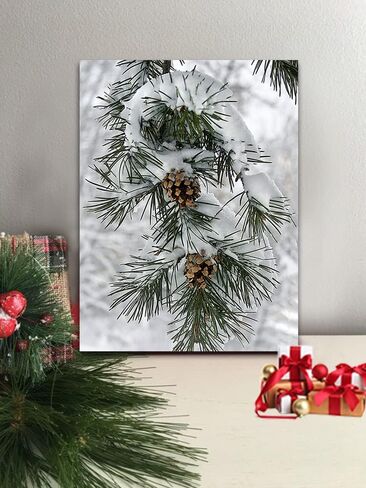 Snowman Wall Art Christmas Picture Winter Scene Snowman Canvas Prints Stretched and Framed for Wall Decor 12x16inch (Without LED Lightded) in Saudi Arabia