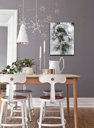 Snowman Wall Art Christmas Picture Winter Scene Snowman Canvas Prints Stretched and Framed for Wall Decor 12x16inch (Without LED Lightded) in Saudi Arabia