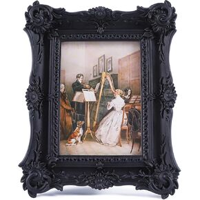 SIKOO Gothic Picture Frame 5x7 Vintage Picture Frames Victorian Frames Black Ornate Picture Frames Gallery Wall Decor