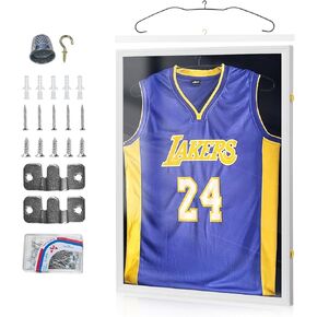 Large Jersey Frame Display Case, Sturdy and Durable Shadow Box Display Case, XL Sport Jersey Case w/ 99% UV Protection Acrylic for Sports Jerseys Football Baseball Basketball Hockey Reward (Black)