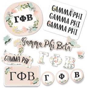 Desert Cactus Gamma Phi Beta Stickers Classic Floral Decal Laptop Water Bottle Car (Sheet C. Floral)