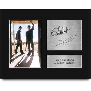HWC Trading Jared Padalecki & Jensen Ackles Supernatural Framed Gifts Printed Signed Autograph Picture for TV Show Fans - US Letter Size