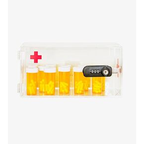 Medication Lock Box Narcotics Cabinet with Keypad Code Lock for Safe Prescription Medication Storage | Wall Mounts and Refrigerator Safe for Insulin Storage