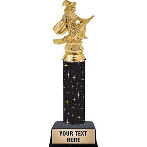 11" Witch with Cauldron Trophies - Black Midnight Witch with Cauldron Trophy Awards Prime