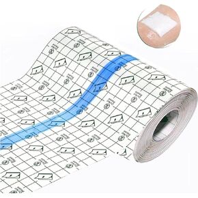 Waterproof Bandages Transparent Film Dressing 3.9X 196.8 Inches Shower Protector Clear Film Adhesive Bandage Tattoo Cover Up Tape for Swimming Shower Shield