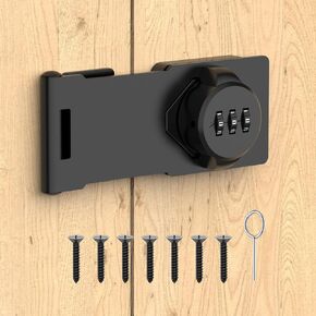 4 Packs Mechanical Password Rotary Hasp Locks, Cabinet Locks with Combination, Door Security Gate Locks for Small Doors, Cabinets, Barn Door, Bathroom, Outdoor, Closet, Fence