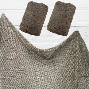 Fish Net Decorations, (2 Pack) Decorative Fishing Net for Nautical, Mermaid, Pirate or Beach Themed Party or Room. 5 x10 Real Recycled Fish Netting for Decoration, Fishing Net Decor