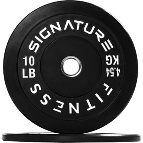 Signature Fitness 2" Olympic Bumper Plate Weight Plates with Steel Hub