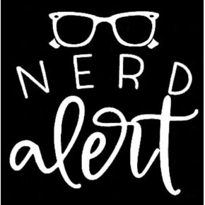 LLI Nerd Alert | Decal Vinyl Sticker | Cars Trucks Vans Walls Laptop | White |5.5 x 5.4 in | LLI970