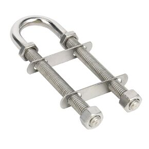 Amarine-made Stainless Steel Marine Boat Stern Bow Eye Tie Down U Bolt (1/2-Inch and 3/8-Inch Optional) (Silver, 1/2" Dia - 2-1/2" Thread Lenght)