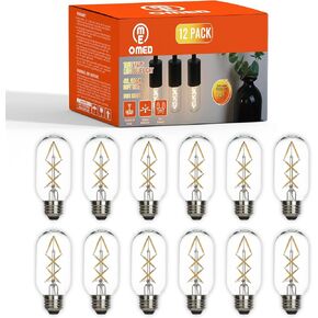 LED Edison Vintage Light Bulb 40W Equivalent E26 Base 2700k Soft White Dimmable T45/T14 Clear Glass 40 Watt Energy Saving Ideal Dining Rooms Durable Light for a Cozy Atmosphere 6 Pack 4W Led Bulbs