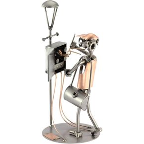 Electrician Sculpture Nuts and Bolts Metal Figurine Handmade in Germany Gift for Birthday Retirement Anniversary Graduation Present Steel Sculpture Home Decor