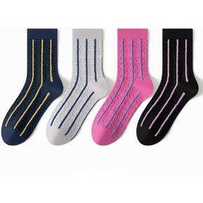 Crew Socks for Women, Feature Cotton Socks, Sluchy Socks for Girl, 4 Pairs