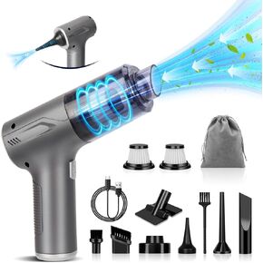 Handheld Car Vacuum Cleaner Cordless, 2-Speed High Power 15000PA Mini Hand Held Vacuum Cleaner with 8 Multi-Functional Nozzle & 2 Replaceable Filters, Portable Vacuum Cleaner for Home Office Pet Hair