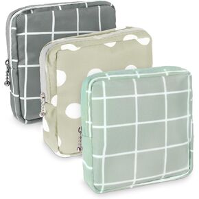 3PCS Period Bags for Teen Girls for School, Portable Reusable Menstrual Pad Tampon Bag Pouch for Teen Pads/Sanitary Napkins/Small Tampons, Feminine Sanitary Napkin Storage Bag First Period Gifts