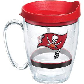 كوب Tervis مصنوع في الولايات المتحدة الأمريكية بجدار مزدوج NFL Tampa Bay Buccaneers معزول يحافظ على المشروبات باردة وساخنة، كوب 16oz، تقليد
