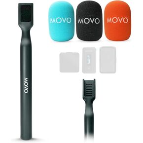Movo WMX-HM Wireless Interview Microphone Adapter - Compatible with DJI Mic, Rode Wireless GO, Hollyland Lark, and More - Works with Wireless Mini and WMX-2 Systems - Handheld Mic Mount