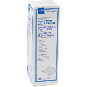 Medline Deluxe Non-Sterile Nonwoven 4-Ply Gauze Sponges, 3" x 3", Ideal for Wound Dressing, Pack of 4000
