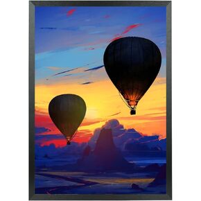 Mxtallup 14x21 Picture Frame Solid Wood 14x21 Poster Frame for Wall 14x21 Photo Frames Family Black (T22B1421)