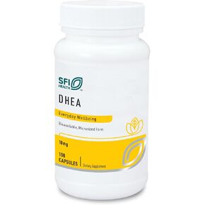 Klaire Labs DHEA 10mg - Dehydroepiandrosterone Derived from Wild Yam - Micronized for Superior Absorption - Soy-Free, Hypoallergenic Supplement for Men & Women (100 Capsules)