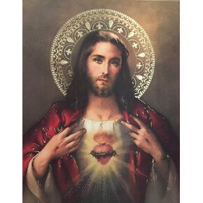 Sacred Heart of Jesus Poster, 13" x 17" - Made in Italy