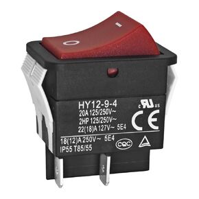 HY12-9-4 Rocker Switch - On/Off Pushbutton Switch, 4 Pin IP55 125/250V 20A 2HP - for Electric Welding Machine and Household Appliances