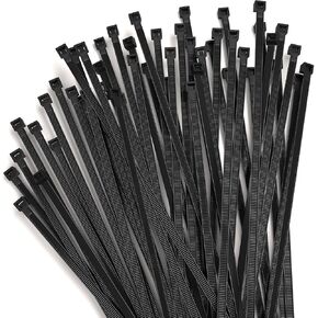 250 PCS UV Resistant Black Zip Ties - 4 Inch - Heavy Duty - Black Cable Ties, 40 LB Strength，Wire Tiesfor Indoor and Outdoor Use
