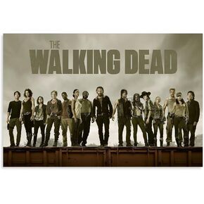The Poster TV Walking Dead POSTER 12x18inches Unframed Canvas Decoration For Home Garden Room Aesthetic Wall Art Zombie Theme