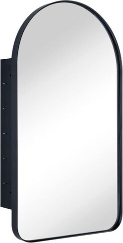 Brushed Gold Arched Recessed Bathroom Medicine Cabinet with Mirror Stainless Steel Metal Framed Rectangular Bathroom Cabinet with Mirror 16x28.3'' in Saudi Arabia