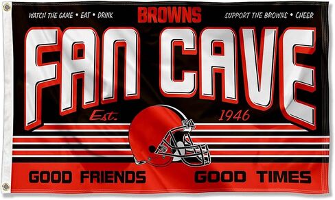 WinCraft Cleveland Browns Fan Man Cave Banner Flag in Saudi Arabia