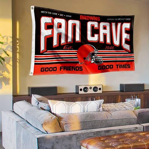 WinCraft Cleveland Browns Fan Man Cave Banner Flag in Saudi Arabia