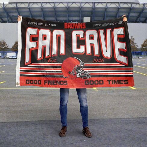 WinCraft Cleveland Browns Fan Man Cave Banner Flag in Saudi Arabia