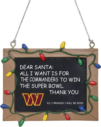 FOCO Washington Commanders NFL Resin Chalkboard Sign Ornament in Saudi Arabia
