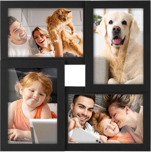 TWING 4x6 Collage Picture Frames, Family Photo Collage Frame Set of 4 for Wall Decor, Wall Hanging or Tabletop,Black in Saudi Arabia
