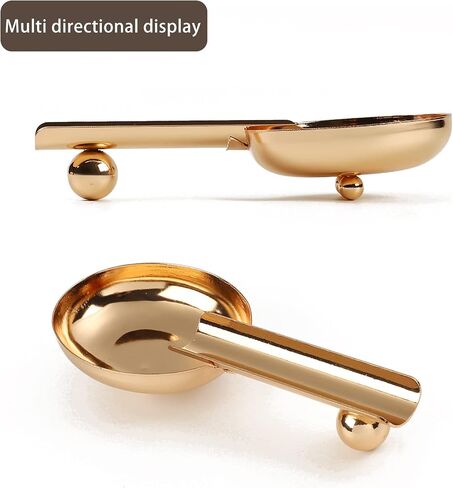Stainless Steel Ashtray Outdoor Cigar Ashtray - Fashion Cigar Accessories Cigar Tray with Holder, Small and Portable Cigar Holder Ashtray Suitable for Business, Hotel and Gift (Gold) in Saudi Arabia