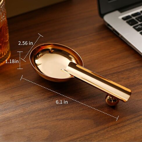 Stainless Steel Ashtray Outdoor Cigar Ashtray - Fashion Cigar Accessories Cigar Tray with Holder, Small and Portable Cigar Holder Ashtray Suitable for Business, Hotel and Gift (Gold) in Saudi Arabia