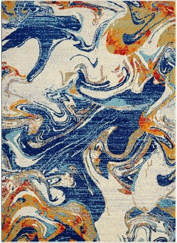 LUXE WEAVERS Abstract Artistic Indoor Area Rug, Blue, 8x10 in Kuwait