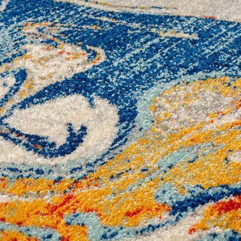 LUXE WEAVERS Abstract Artistic Indoor Area Rug, Blue, 8x10 in Kuwait