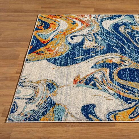 LUXE WEAVERS Abstract Artistic Indoor Area Rug, Blue, 8x10 in Kuwait