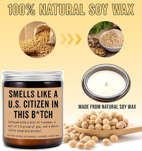 Smells Like Us Citizen in This Bitch Candle - American Citizenship Gift - New Us Citizen - New American Gift - USA Citizenship Candle - Lavender Fragrance - 8Oz Soy Wax Candle in Saudi Arabia