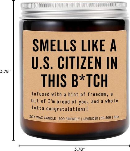 Smells Like Us Citizen in This Bitch Candle - American Citizenship Gift - New Us Citizen - New American Gift - USA Citizenship Candle - Lavender Fragrance - 8Oz Soy Wax Candle in Saudi Arabia