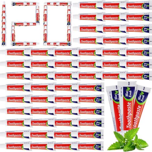 50 Pcs 0.85oz Mini Toothpaste Bulk Regular Toothpaste Clean Mint Toothpaste, Helps Freshens Breath, Travel Size Toothpaste Small Toothpaste for Home Hotel Office School Travel in Saudi Arabia