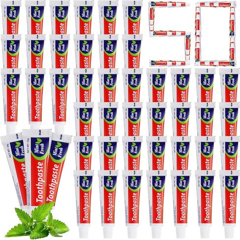 50 Pcs 0.85oz Mini Toothpaste Bulk Regular Toothpaste Clean Mint Toothpaste, Helps Freshens Breath, Travel Size Toothpaste Small Toothpaste for Home Hotel Office School Travel in Saudi Arabia