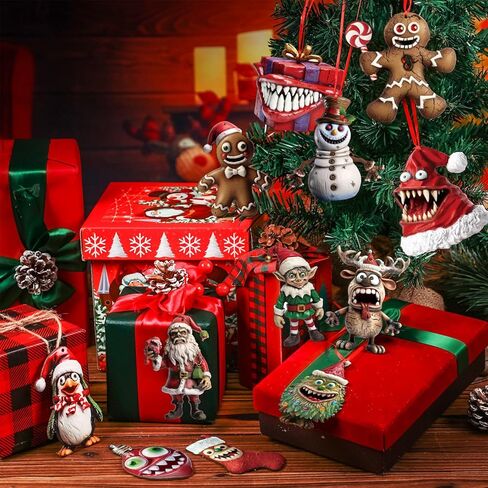 36 جهاز كمبيوتر شخصى نمط الرعب هالوين شجرة عيد الميلاد الحلي الخشبية زينة الزنجبيل رجل زومبي الوحش القاتل ثلج قزم البطريق الأيائل زخرفة الرعب لعيد الميلاد عيد الهالوين شجرة ديكور in Kuwait