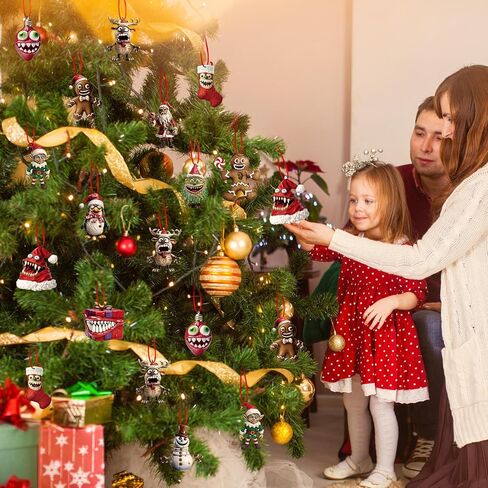 36 جهاز كمبيوتر شخصى نمط الرعب هالوين شجرة عيد الميلاد الحلي الخشبية زينة الزنجبيل رجل زومبي الوحش القاتل ثلج قزم البطريق الأيائل زخرفة الرعب لعيد الميلاد عيد الهالوين شجرة ديكور in Kuwait