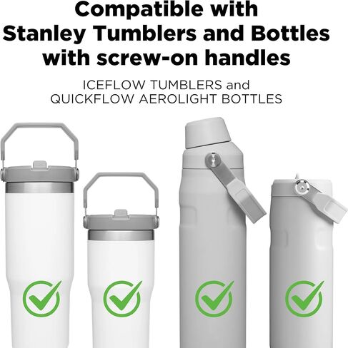 Paracord Handle for Stanley Tumbler - Fits Iceflow Flip Straw Tumblers and Bottles - Water Bottle Handle, Shoulder Strap, Easy to Install, Perfect for Carrying & Walking - Black in Kuwait