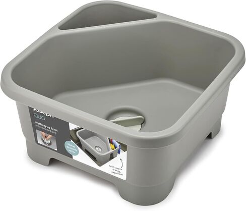 Joseph Joseph Duo Square Wash Dish Basin for Kitchen and RV Basin with Cutlery, Sponges and Brushes Compartment, Grey in Saudi Arabia